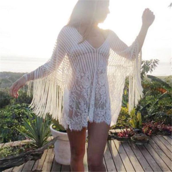 women's swimwear beach dress women summer mesh lace swimsuits cover ups floral bathing white tassels loose bikinis kaftan sarong, White;black
women's swimwear beach dress women summer mesh lace swimsuits cover ups floral bathing white tassels loose bikinis kaftan sarong, White;black
