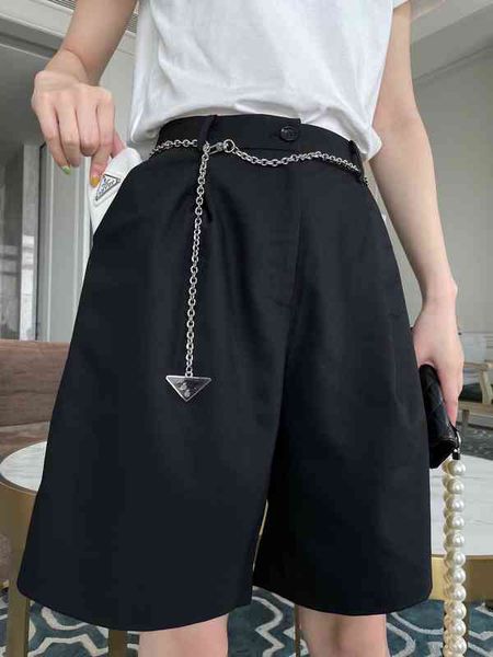 2022 factory wholesale new model p family suit casual pants 21 summer loose wide leg capris pendant waist chain temperament shorts, White;black
2022 factory wholesale new model p family suit casual pants 21 summer loose wide leg capris pendant waist chain temperament shorts, White;black