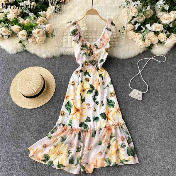 wohern woman dress summer sweet robe v-neck sleeveless ruffles floral dresses slim fit korean fashion vestidos mujer 95060 210519, Black;gray
wohern woman dress summer sweet robe v-neck sleeveless ruffles floral dresses slim fit korean fashion vestidos mujer 95060 210519, Black;gray