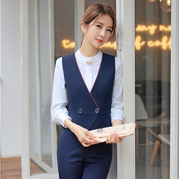 women's vests formal ladies navy blue waistcoat vor women vest work wear office uniform styles ol, Black;white
women's vests formal ladies navy blue waistcoat vor women vest work wear office uniform styles ol, Black;white