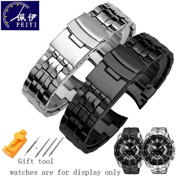 watch bands peiyi 22mm stainless steel watchband silver strap deployment buckle replacement metal belt for ef-550 men's chain, Black;brown
watch bands peiyi 22mm stainless steel watchband silver strap deployment buckle replacement metal belt for ef-550 men's chain, Black;brown