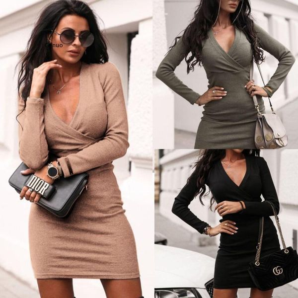 casual dresses autumn trend women's long sleeve v-neck party sweater short mini dress jumper winter, Black;gray
casual dresses autumn trend women's long sleeve v-neck party sweater short mini dress jumper winter, Black;gray