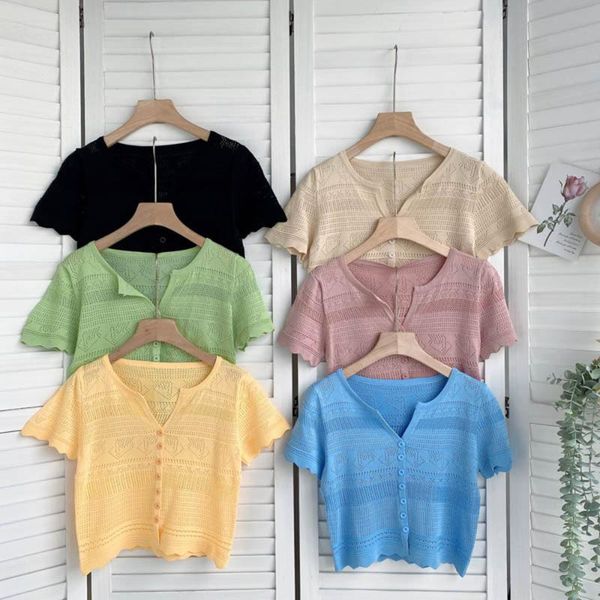 women's knits & tees women knitted cropped cardigan sweaters female short sweater v neck loose hollow sleeve knitwear summer solid shaw, White
women's knits & tees women knitted cropped cardigan sweaters female short sweater v neck loose hollow sleeve knitwear summer solid shaw, White