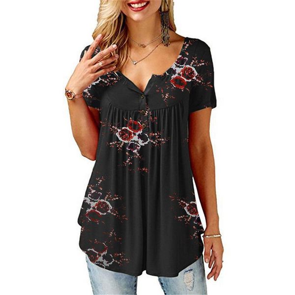 women's blouses & shirts o neck short sleeve blouse floral print button shirt ladies casual slim womens and summer 2021, White
women's blouses & shirts o neck short sleeve blouse floral print button shirt ladies casual slim womens and summer 2021, White