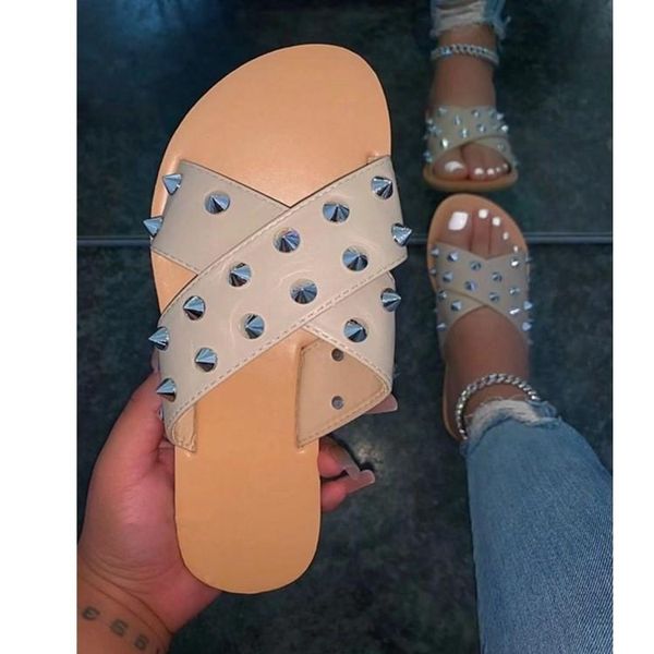 durable ms flip flop cross rivets flat non-slip casual women slippers footwear rivet outdoor shoes, Black
durable ms flip flop cross rivets flat non-slip casual women slippers footwear rivet outdoor shoes, Black