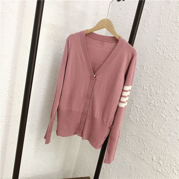 1201 small six korean fashion single breasted v-neck knitted cardigan pink loose sweater, White
1201 small six korean fashion single breasted v-neck knitted cardigan pink loose sweater, White