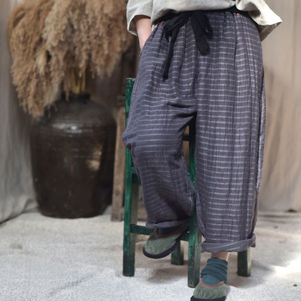 johnature women striped wide leg pants cotton linen loose trouser autumn casual female pockets fall long pants 210521, Black;white
johnature women striped wide leg pants cotton linen loose trouser autumn casual female pockets fall long pants 210521, Black;white