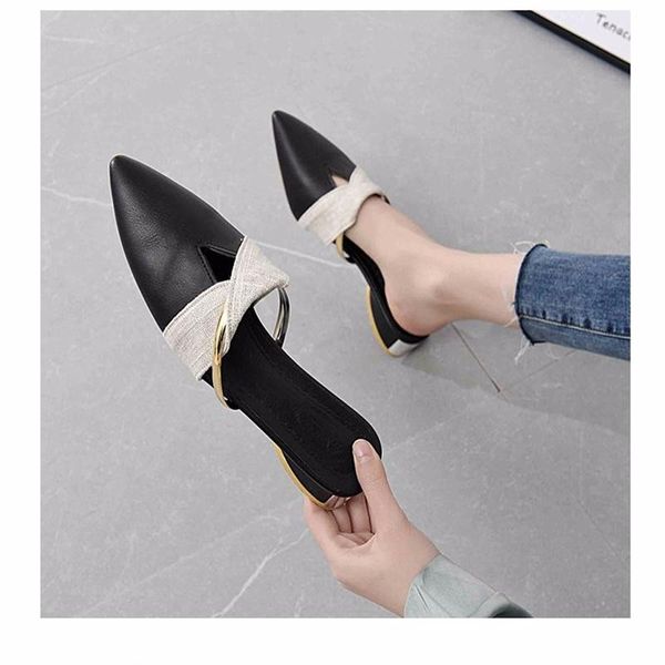 women's sandals pointed toe square heel high-heeled shoes slippers summer metal decoration, Black
women's sandals pointed toe square heel high-heeled shoes slippers summer metal decoration, Black
