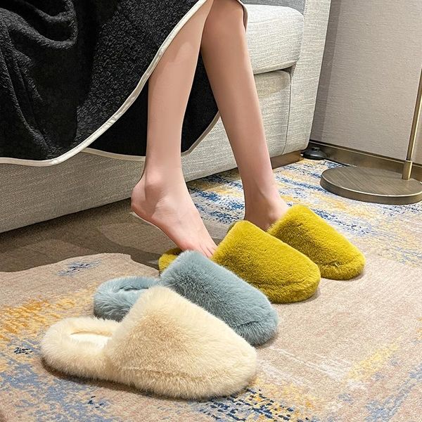 slippers eoeodoit 2021 autumn winter house flat heel round toe faux fur shoes indoor floor carpet warm plush, Black
slippers eoeodoit 2021 autumn winter house flat heel round toe faux fur shoes indoor floor carpet warm plush, Black