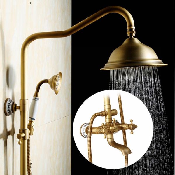 antique rain shower faucets set with hand brass wall mounted mixer for bathroom bath luxury rainfall sets
antique rain shower faucets set with hand brass wall mounted mixer for bathroom bath luxury rainfall sets