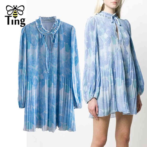 designer summer blue tie dye dress ruchesd stand collar loose pleated short street chic casual vestidos frocks 210513, Black;gray
designer summer blue tie dye dress ruchesd stand collar loose pleated short street chic casual vestidos frocks 210513, Black;gray
