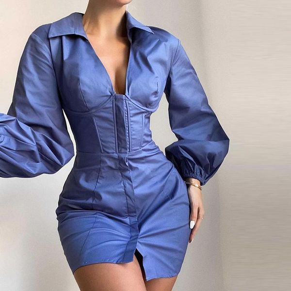 jenniferkiss blue single-breasted dress women long lantern sleeve mini autumn winter v neck short club party dresses casual, Black;gray
jenniferkiss blue single-breasted dress women long lantern sleeve mini autumn winter v neck short club party dresses casual, Black;gray