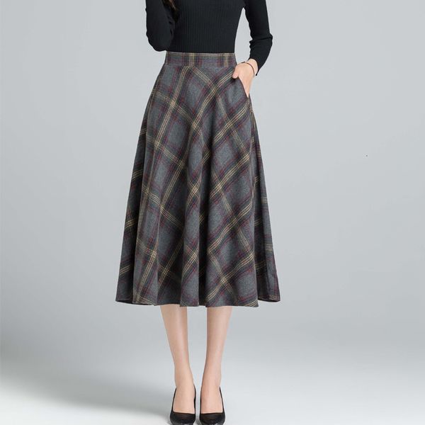 skirts winter plaid tweed thickened a-line long side pockets elastic waist vintage autumn flared wool blend calf hqy1, Black
skirts winter plaid tweed thickened a-line long side pockets elastic waist vintage autumn flared wool blend calf hqy1, Black