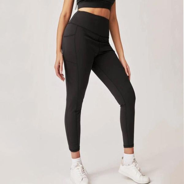 women's leggings normov solid women casual high waist push up with pocket ankle length polyester fitness feminian, Black
women's leggings normov solid women casual high waist push up with pocket ankle length polyester fitness feminian, Black