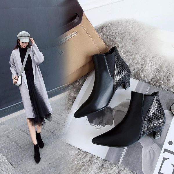 boots 2021 autumn winter women shoes solid pointed toe elegant thin high heels female ankle size 32-43 botas de mujer, Black
boots 2021 autumn winter women shoes solid pointed toe elegant thin high heels female ankle size 32-43 botas de mujer, Black