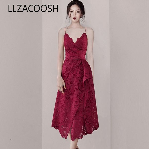 vintage women spaghetti strap lace party dress summer designer wine red ruffles hollow out long dress v neck dress 210514, Black;gray
vintage women spaghetti strap lace party dress summer designer wine red ruffles hollow out long dress v neck dress 210514, Black;gray