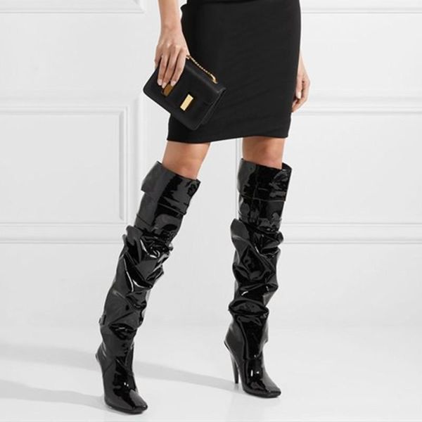 boots 2021 patent leather over the knee women square toe fashion thigh high cone heels winter shoes woman, Black
boots 2021 patent leather over the knee women square toe fashion thigh high cone heels winter shoes woman, Black