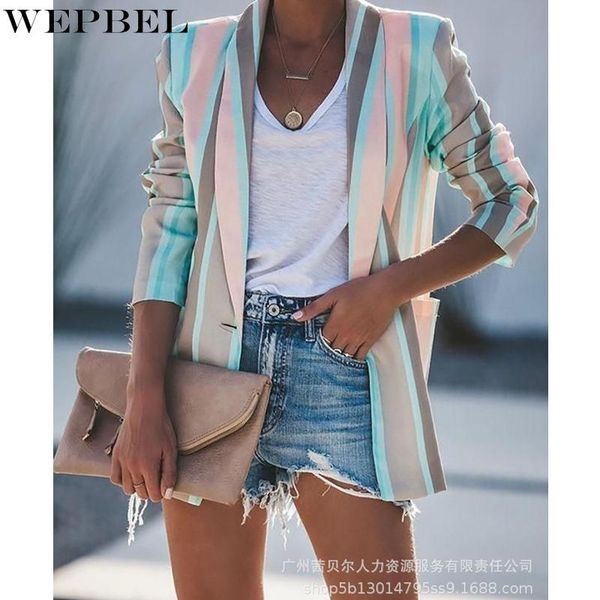 women's suits & blazers wepbel long sleeve coat striped pocket loose autumn cardigan turn-down collar single button, White;black
women's suits & blazers wepbel long sleeve coat striped pocket loose autumn cardigan turn-down collar single button, White;black