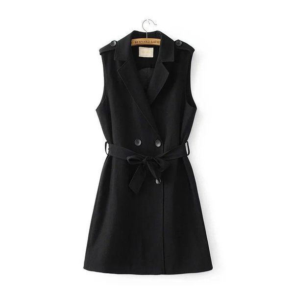 women's vests korean waistcoat women 2021 spring belt long vest jacket double-breasted slim ladies ol sleeveless tank outwears f153, Black;white
women's vests korean waistcoat women 2021 spring belt long vest jacket double-breasted slim ladies ol sleeveless tank outwears f153, Black;white