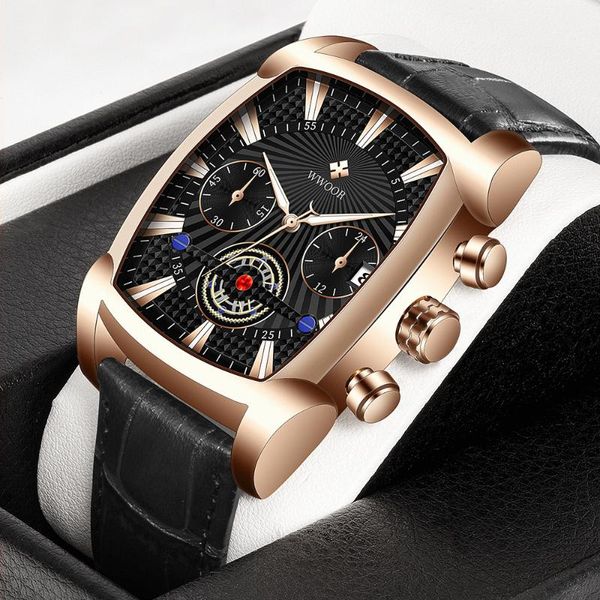 wristwatches wwoor 2021 men's watches waterproof quartz square date sports leather clock male montre homme, Slivery;brown
wristwatches wwoor 2021 men's watches waterproof quartz square date sports leather clock male montre homme, Slivery;brown