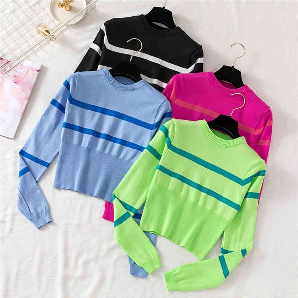 women's sweaters new short pullovers long sleeve striped sweater sueter mujer invierno knitted fall korean style woman clothes sijx, White;black
women's sweaters new short pullovers long sleeve striped sweater sueter mujer invierno knitted fall korean style woman clothes sijx, White;black