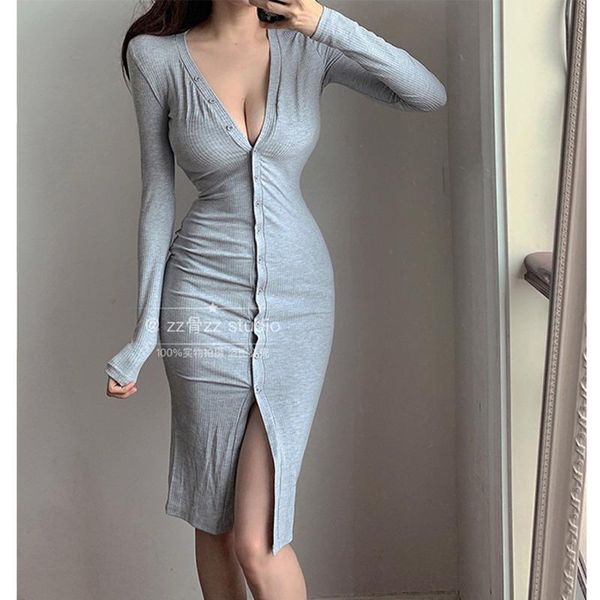 casual dresses womengaga ol autumn elegant button v neck skinny solid color base sweater knitting dress long korean 7x9u, Black;gray
casual dresses womengaga ol autumn elegant button v neck skinny solid color base sweater knitting dress long korean 7x9u, Black;gray
