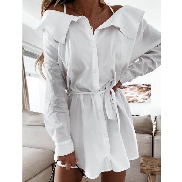 casual dresses off shoulder shirt dress fashion office ladies mini pure color slash neck bandage elegant women, Black;gray
casual dresses off shoulder shirt dress fashion office ladies mini pure color slash neck bandage elegant women, Black;gray