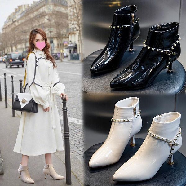 boots women's shoes autumn winter european goods side zipper boot pointy stiletto heel fashionable high ankle, Black
boots women's shoes autumn winter european goods side zipper boot pointy stiletto heel fashionable high ankle, Black