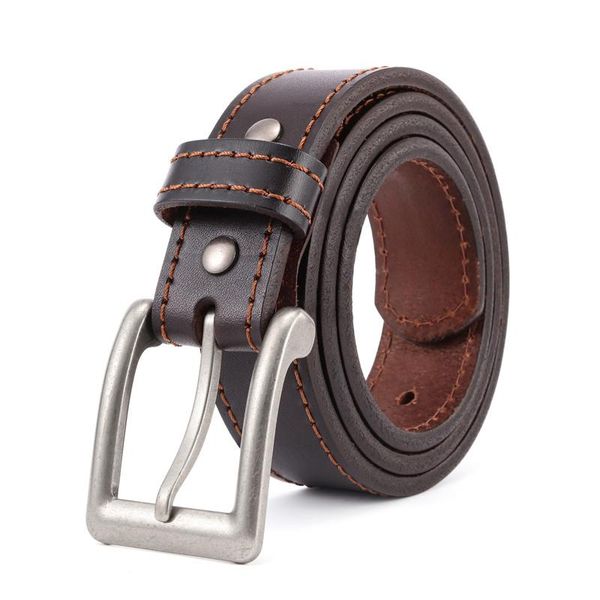 belts high quailty belt men's genuine leather thick waist strap handmade pin buckle retro durable waistband man wild fashion, Black;brown
belts high quailty belt men's genuine leather thick waist strap handmade pin buckle retro durable waistband man wild fashion, Black;brown