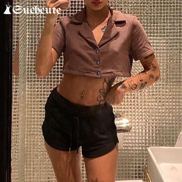 women's t-shirt suchcute vintage brown crop for women 2021 streetwear short sleeve turn-down collar summer casual basic tee harajuku, White
women's t-shirt suchcute vintage brown crop for women 2021 streetwear short sleeve turn-down collar summer casual basic tee harajuku, White