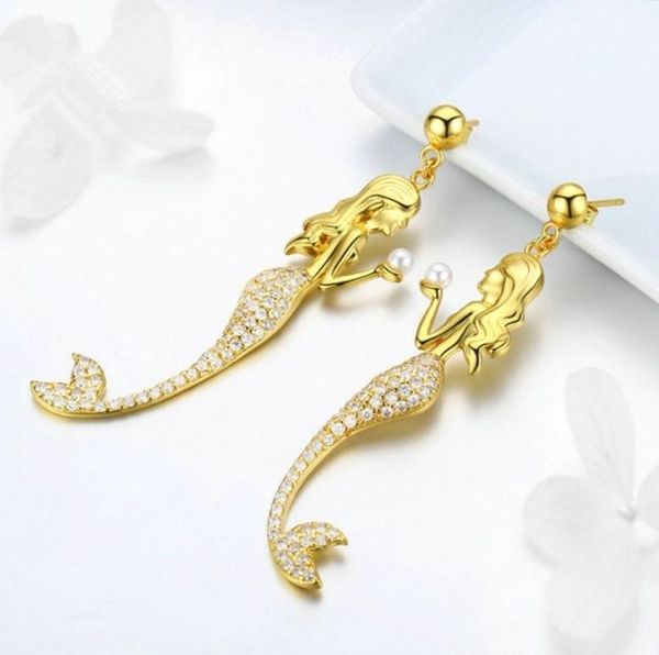 dangle & chandelier sweet and romantic lady jewelry cartoon character mermaid zircon long earrings, Silver
dangle & chandelier sweet and romantic lady jewelry cartoon character mermaid zircon long earrings, Silver