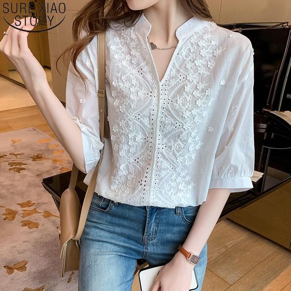 women's blouses & shirts cotton white blouse short sleeve women shirt fashion 3d embroidery v-neck lantern irregular blusas 14204
women's blouses & shirts cotton white blouse short sleeve women shirt fashion 3d embroidery v-neck lantern irregular blusas 14204