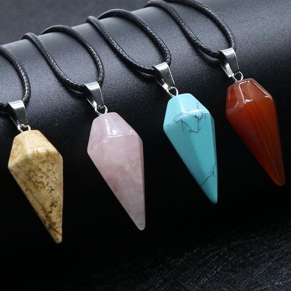 chains natural stone hexagonal cone opal pink quartz crystal chakra reiki healing pendulum necklace, Silver
chains natural stone hexagonal cone opal pink quartz crystal chakra reiki healing pendulum necklace, Silver
