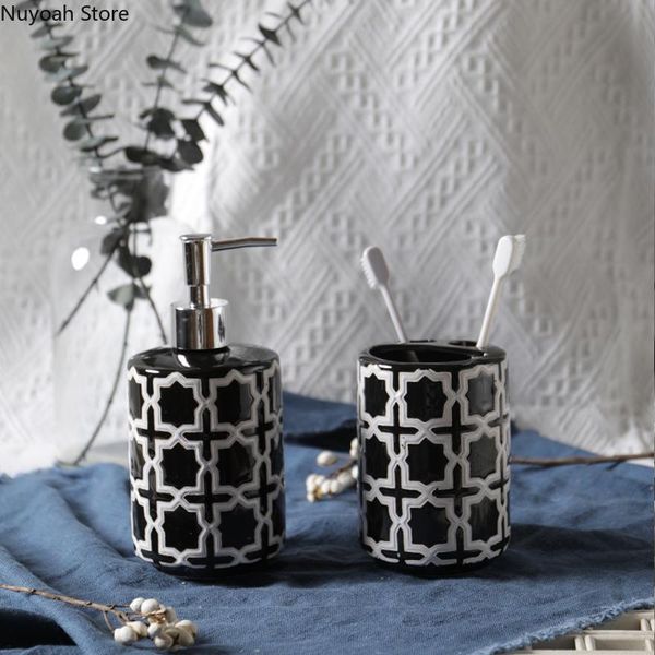 nordic ceramic hand sanitizer bottle toothbrush holder household press empty shampoo water bathroom decoration bath accessory set
nordic ceramic hand sanitizer bottle toothbrush holder household press empty shampoo water bathroom decoration bath accessory set