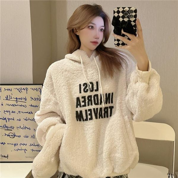 women's hoodies & sweatshirts make mao qiu dong han edition lambs letters fleece hooded loose women leisure autumn/winter jacket coat, Black
women's hoodies & sweatshirts make mao qiu dong han edition lambs letters fleece hooded loose women leisure autumn/winter jacket coat, Black