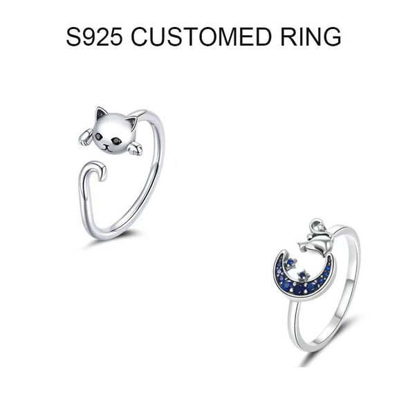 cluster rings holyfay customed open cat moon cute girls adjustable ring real 925 sterling silver finger jewelry sparkling, Golden;silver
cluster rings holyfay customed open cat moon cute girls adjustable ring real 925 sterling silver finger jewelry sparkling, Golden;silver