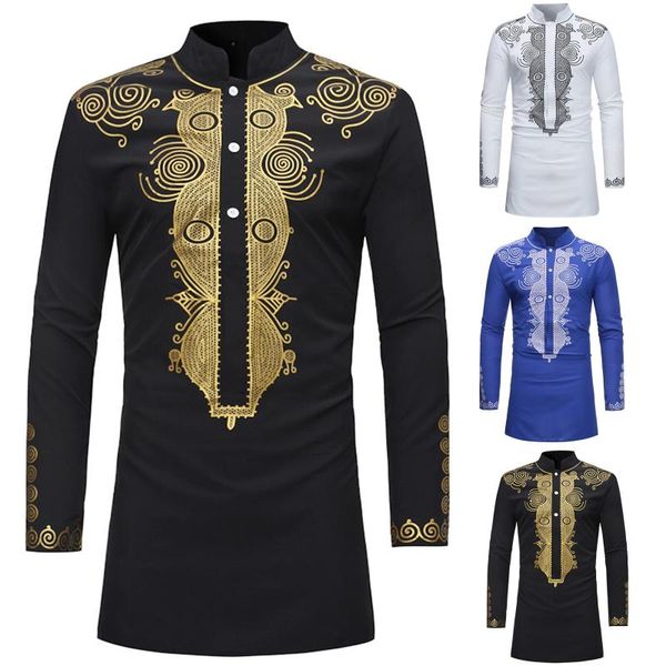 men's casual shirts ethnic print pattern slim long-sleeved traditional mid-length dashiki summer style african men, White;black
men's casual shirts ethnic print pattern slim long-sleeved traditional mid-length dashiki summer style african men, White;black