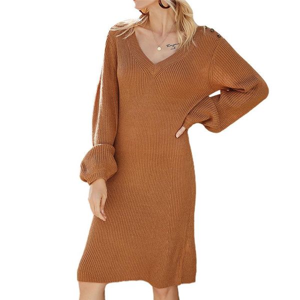 women's autumn winter midi knitted dress slim straight solid sweater dresses v neck long lantern sleeve office ladies vestidos casual, Black;gray
women's autumn winter midi knitted dress slim straight solid sweater dresses v neck long lantern sleeve office ladies vestidos casual, Black;gray