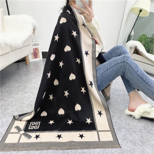 scarves imitation cashmere scarf women's autumn and winter 2021 love shawl dual-use bib thickened in to keep warm, Blue;gray
scarves imitation cashmere scarf women's autumn and winter 2021 love shawl dual-use bib thickened in to keep warm, Blue;gray