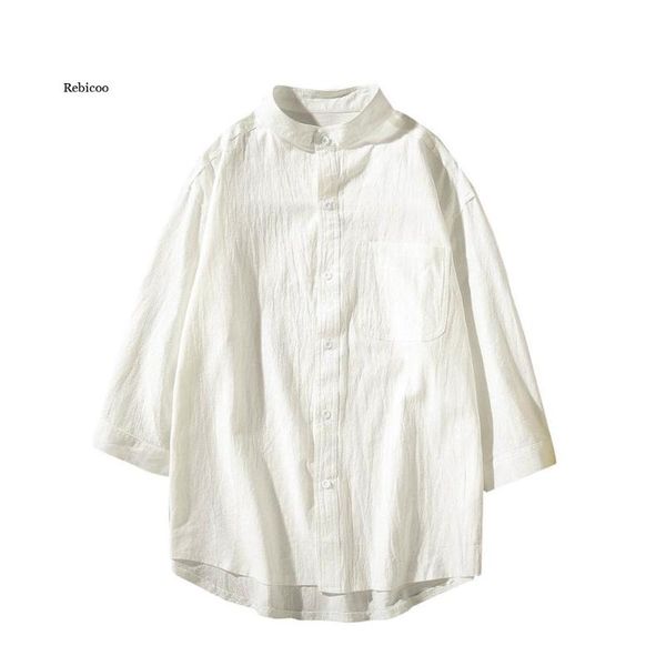 men's casual shirts summer men loose thin cotton short sleeve male fashion stand solid color plus size, White;black
men's casual shirts summer men loose thin cotton short sleeve male fashion stand solid color plus size, White;black