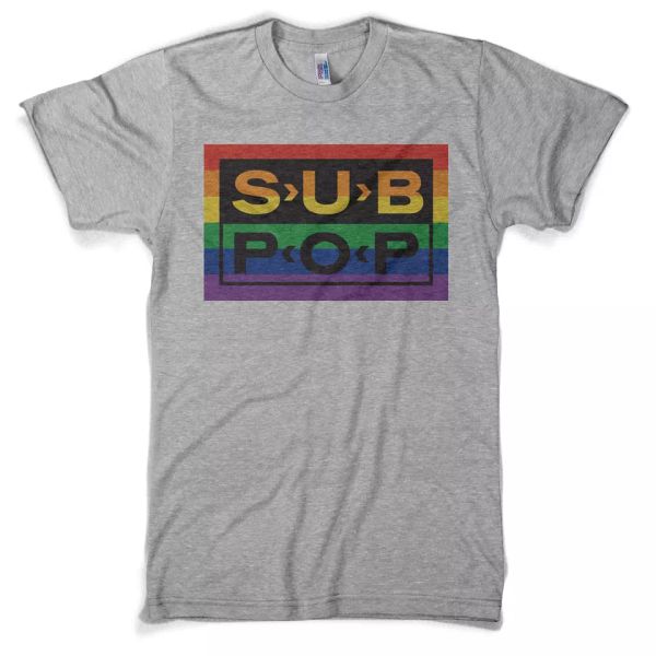 sub pop logo t-shirt rainbow logo new classic professionally made + printed, White;black
sub pop logo t-shirt rainbow logo new classic professionally made + printed, White;black