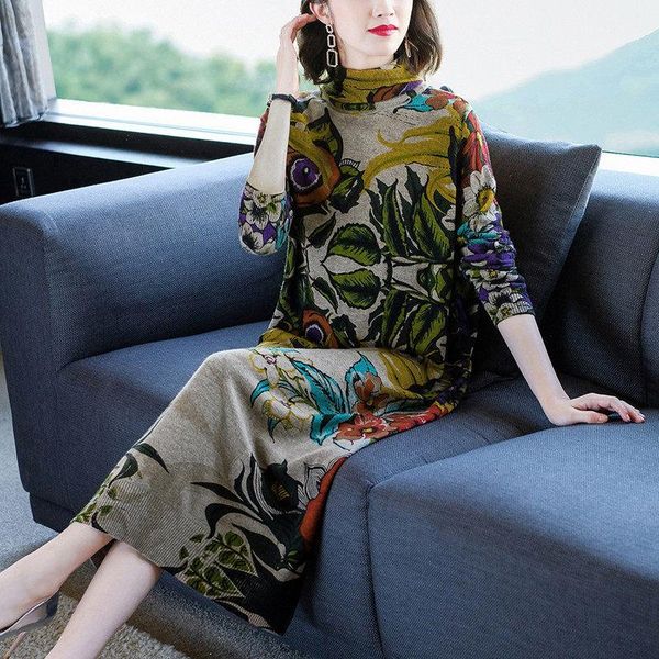 casual dresses lady's autumn and winter dress fashion print vintage women mid-length cashmere sweater elegant loose vestido f2701, Black;gray
casual dresses lady's autumn and winter dress fashion print vintage women mid-length cashmere sweater elegant loose vestido f2701, Black;gray