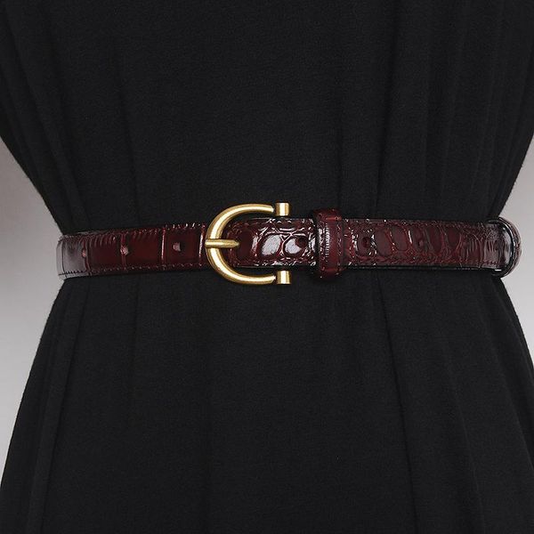 vintage belt for women ladies jeans gold buckle crocodile pattern cowhide thin belts female fashion, Black;brown
vintage belt for women ladies jeans gold buckle crocodile pattern cowhide thin belts female fashion, Black;brown