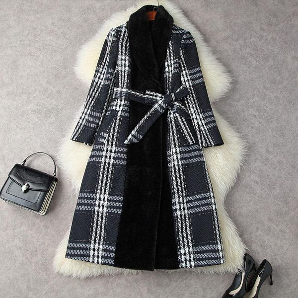 women's wool & blends winter coat 2021 french style vintage plaid shawl collar fashion all-matched woolen jacket female s, Black
women's wool & blends winter coat 2021 french style vintage plaid shawl collar fashion all-matched woolen jacket female s, Black