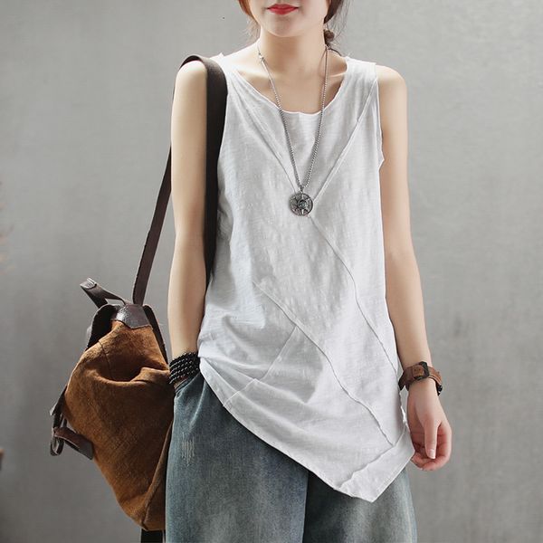 Women's Tanks & Camis Bambo Cotton White Backing Vest Female Tank Tops Arrivals Irregular Sleeveless T Shirt Casual Loose O Neck Summer
Women's Tanks & Camis Bambo Cotton White Backing Vest Female Tank Tops Arrivals Irregular Sleeveless T Shirt Casual Loose O Neck Summer