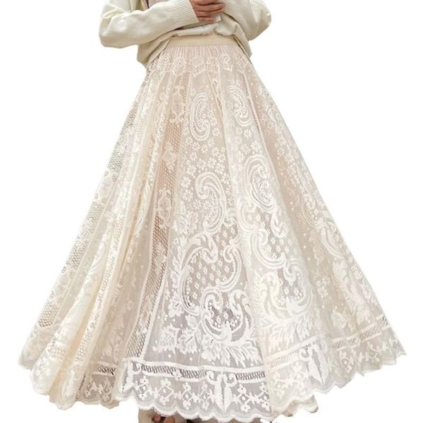skirts zuolunouba spring summer hollow lace jacquard elastic waist women skirt sweet tender apricot female ankle-length, Black
skirts zuolunouba spring summer hollow lace jacquard elastic waist women skirt sweet tender apricot female ankle-length, Black