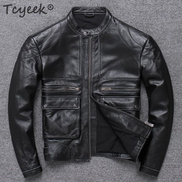 men's leather & faux tcyeek natural 100% genuine jacket men clothes 2021 autumn winter fit real cow jackets coat jaqueta de couro 655, Black
men's leather & faux tcyeek natural 100% genuine jacket men clothes 2021 autumn winter fit real cow jackets coat jaqueta de couro 655, Black