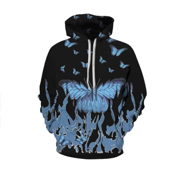 man woman's fashionable couple outfit, butterfly print long sleeve casual loose hooded pullover with drawstring, daily life women', Black
man woman's fashionable couple outfit, butterfly print long sleeve casual loose hooded pullover with drawstring, daily life women', Black