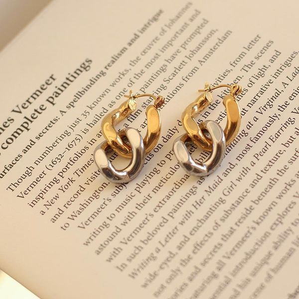 hoop & huggie stainless steel minimalist fashion double women's earrings gift for earings 2021 trend geometric designer jewelry, Golden;silver
hoop & huggie stainless steel minimalist fashion double women's earrings gift for earings 2021 trend geometric designer jewelry, Golden;silver