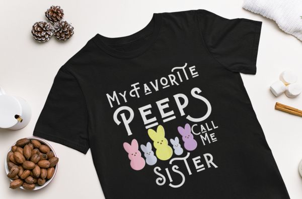 my favorite peeps call me sister sis easter basket stuffer black t-shirt s-6xl, White;black
my favorite peeps call me sister sis easter basket stuffer black t-shirt s-6xl, White;black